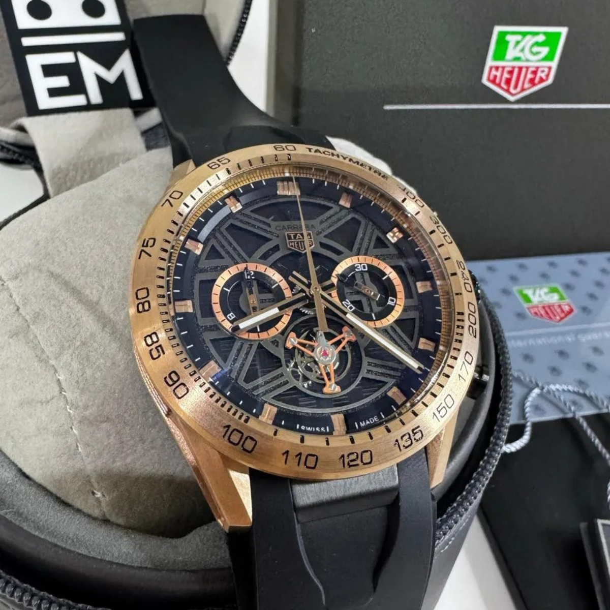 TAG Heuer Carrera Skelett Tourbillon – Roségold Schwarz