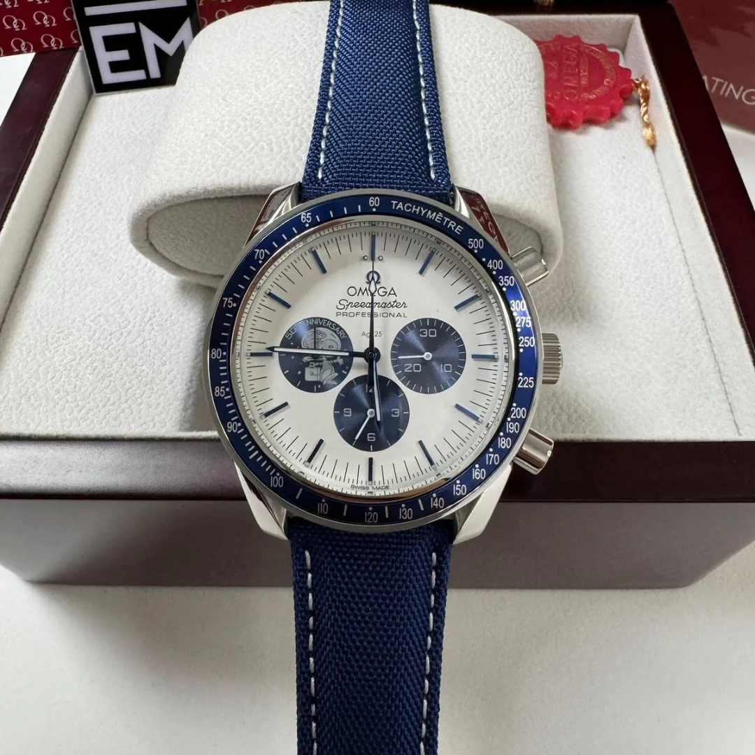 Omega Speedmaster Blue Edition – Weiß/Blau | Chronograph 42mm