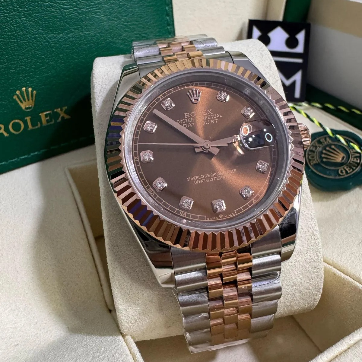 Rolex Datejust 41 – Braunes Zifferblatt mit Diamanten