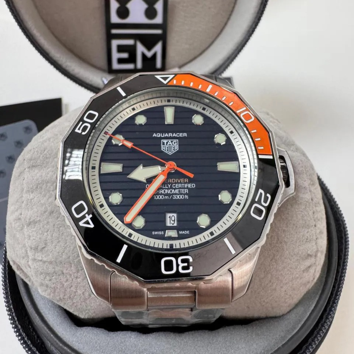 Tag Heuer Aquaracer – 43 mm – Schwarzes Zifferblatt – Stahlarmband