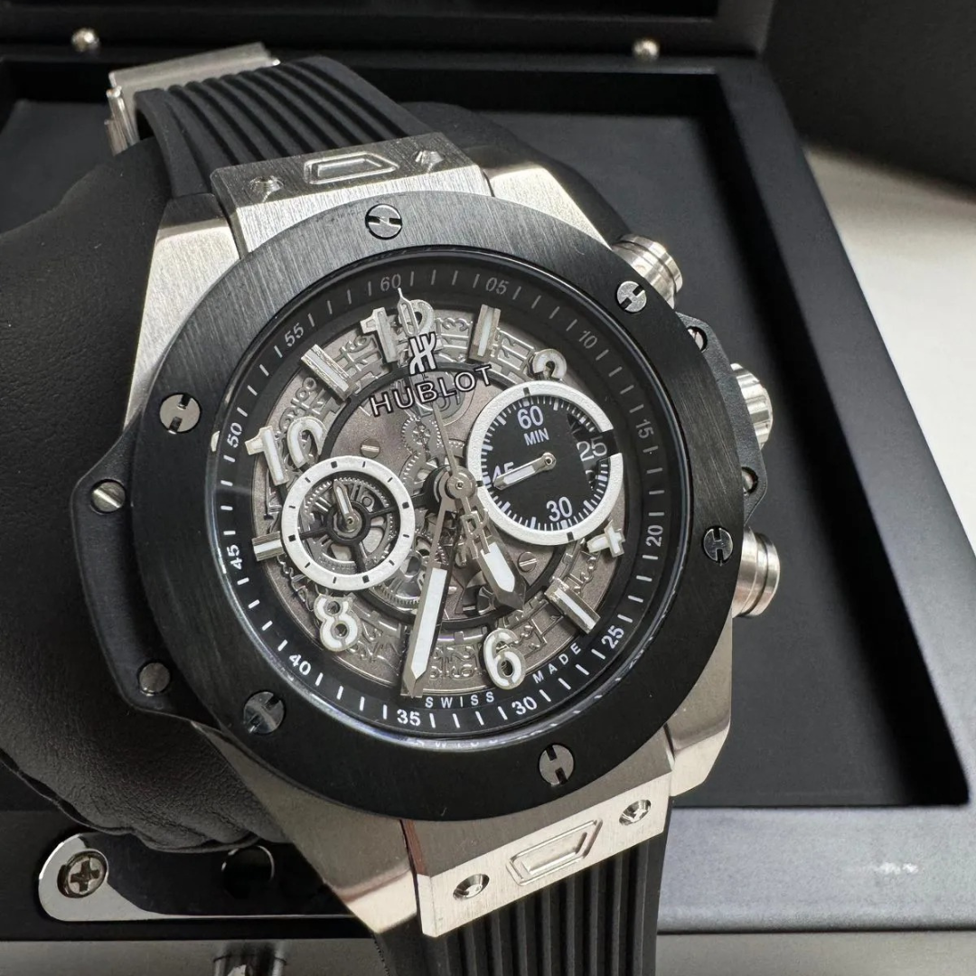 Big Bang Unico Schwarz Silber Skeleton