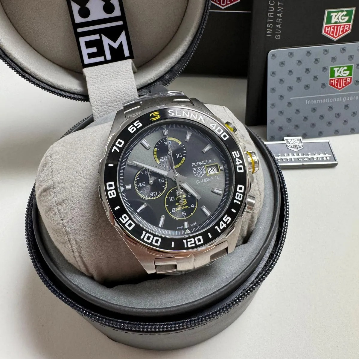 Tag Heuer Formula 1 Senna Chronograph Edelstahl Schwarz/Gelb – 44mm