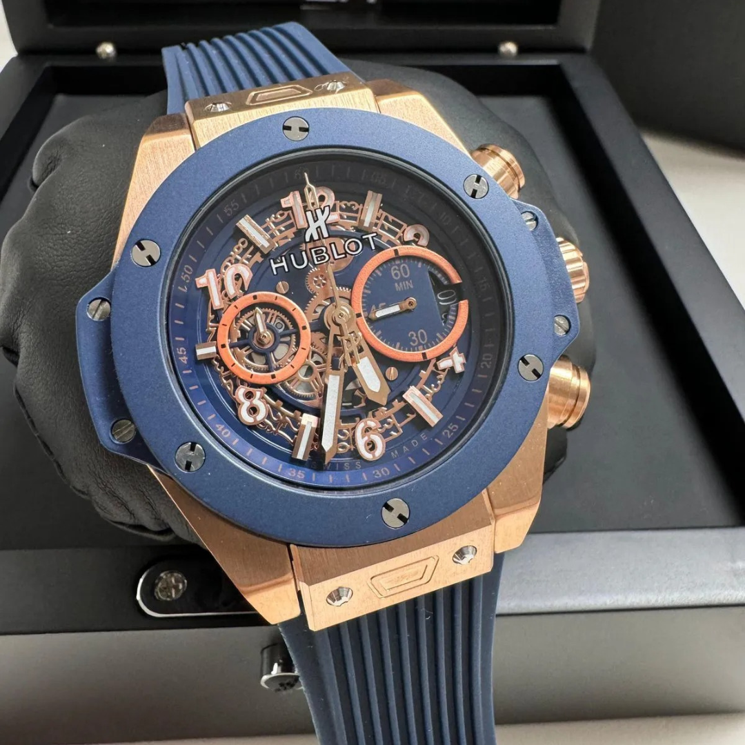 Big Bang Unico Blau Roségold Skeleton