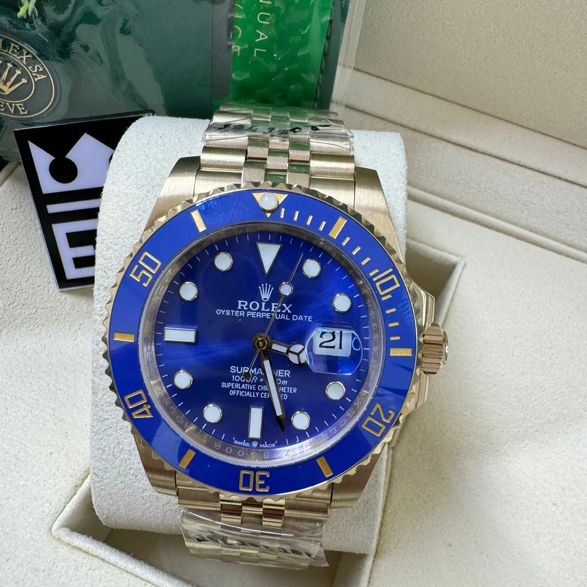 Rolex Submariner 40 – Blaues Zifferblatt – Gelbgold