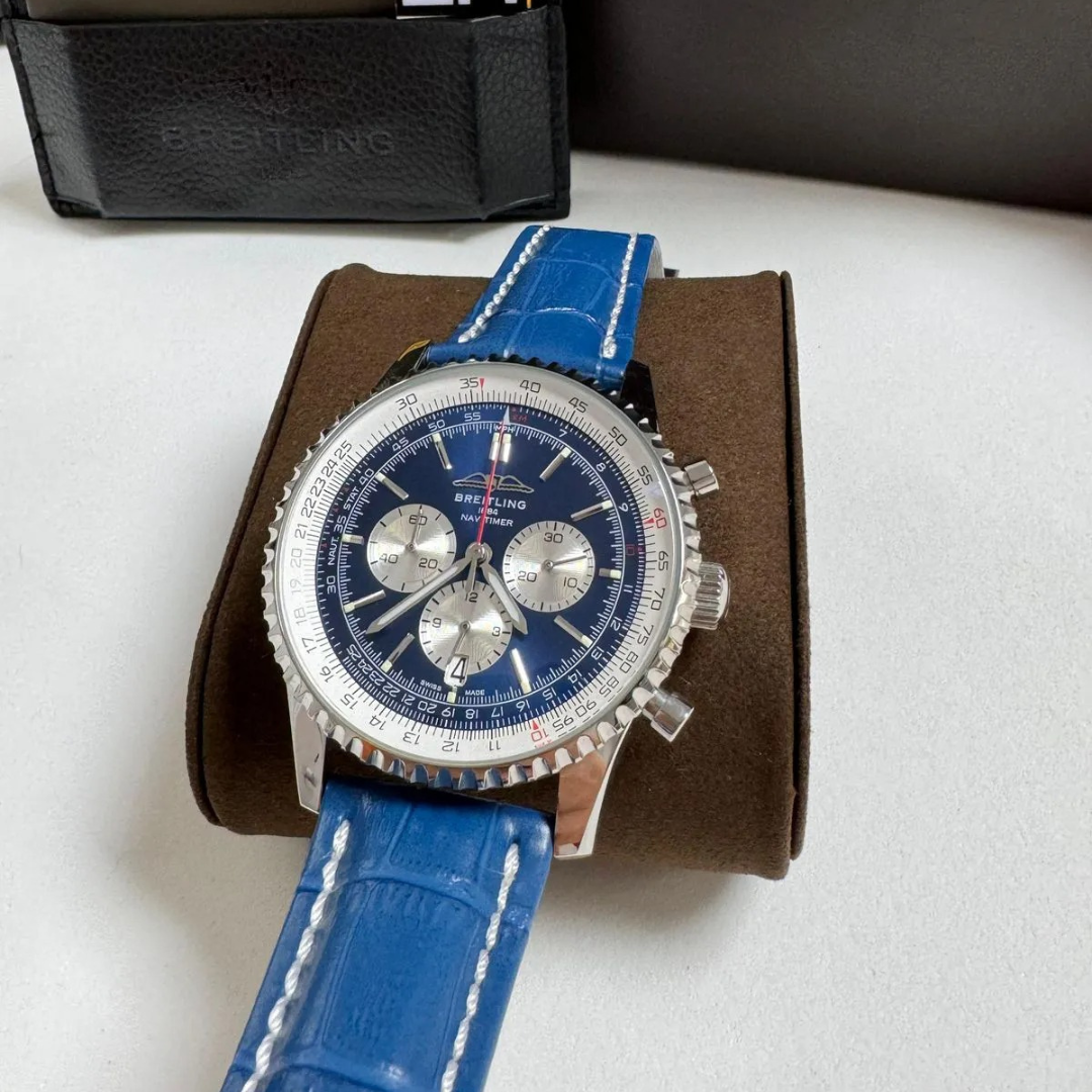 Breitling Navitimer Blau Leder