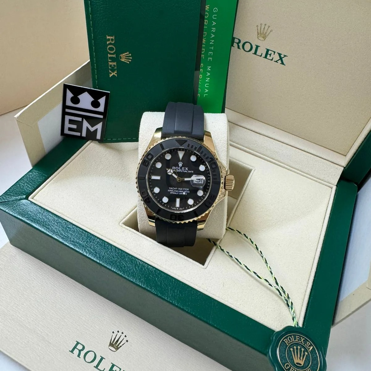 Rolex Yacht-Master 42 – Schwarzes Zifferblatt – Oysterflex