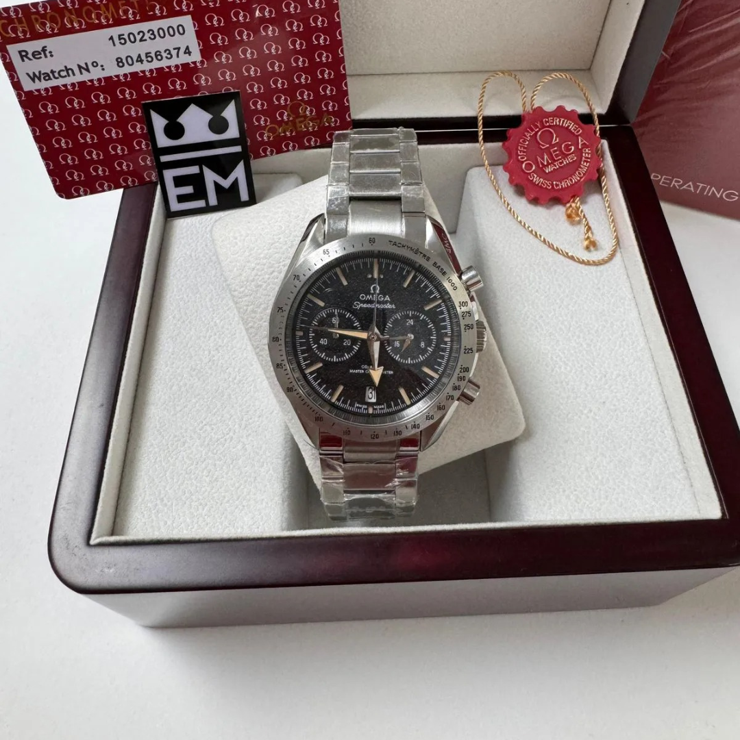 Omega Speedmaster Dunkler Vintage-Stahl