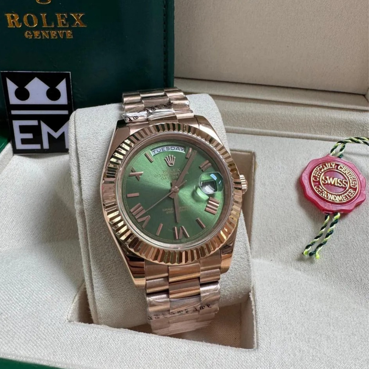 Rolex Day-Date 40 – Grünes Zifferblatt mit Römischen Indizes