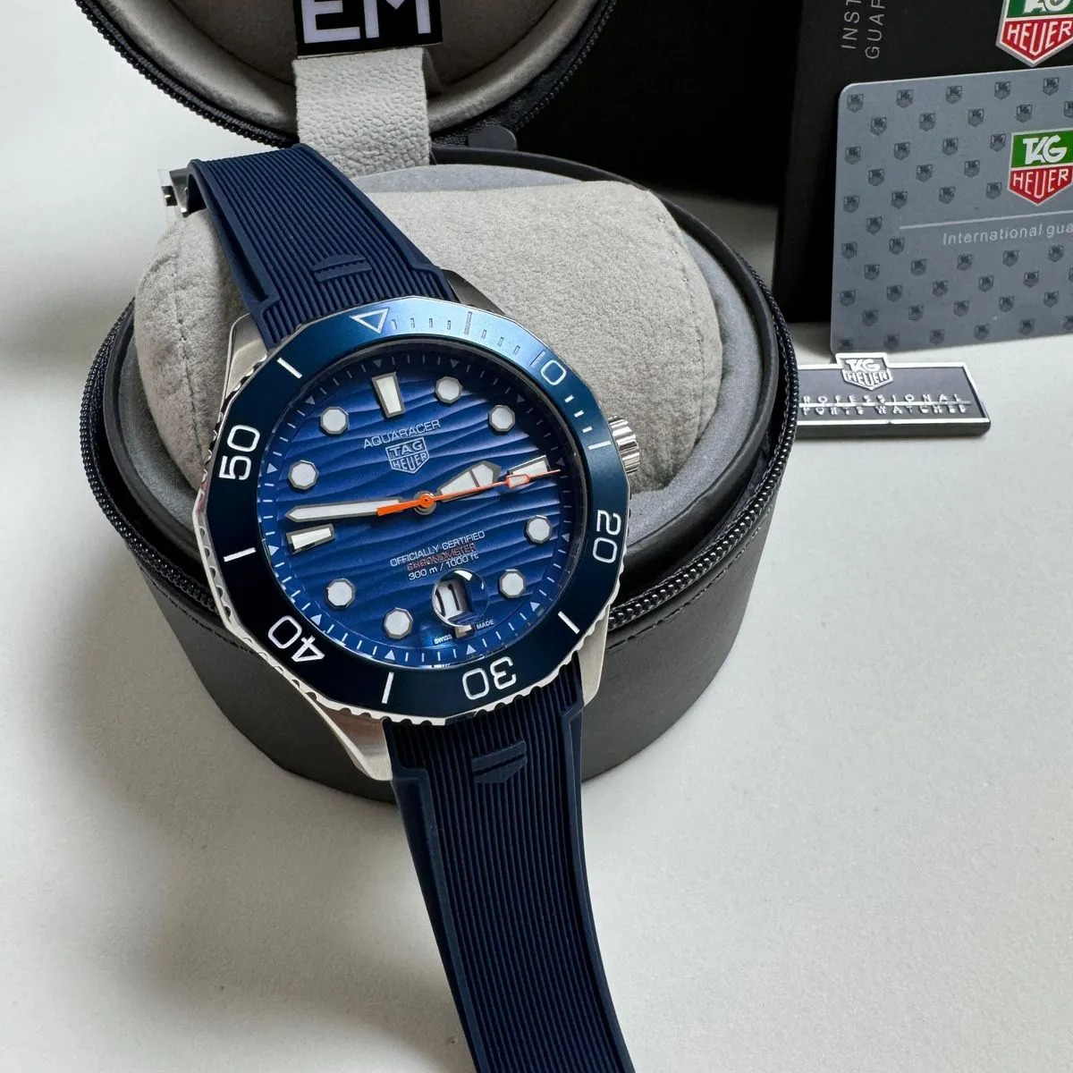 TAG Heuer Aquaracer Blau Chronometer 300M Kautschukband