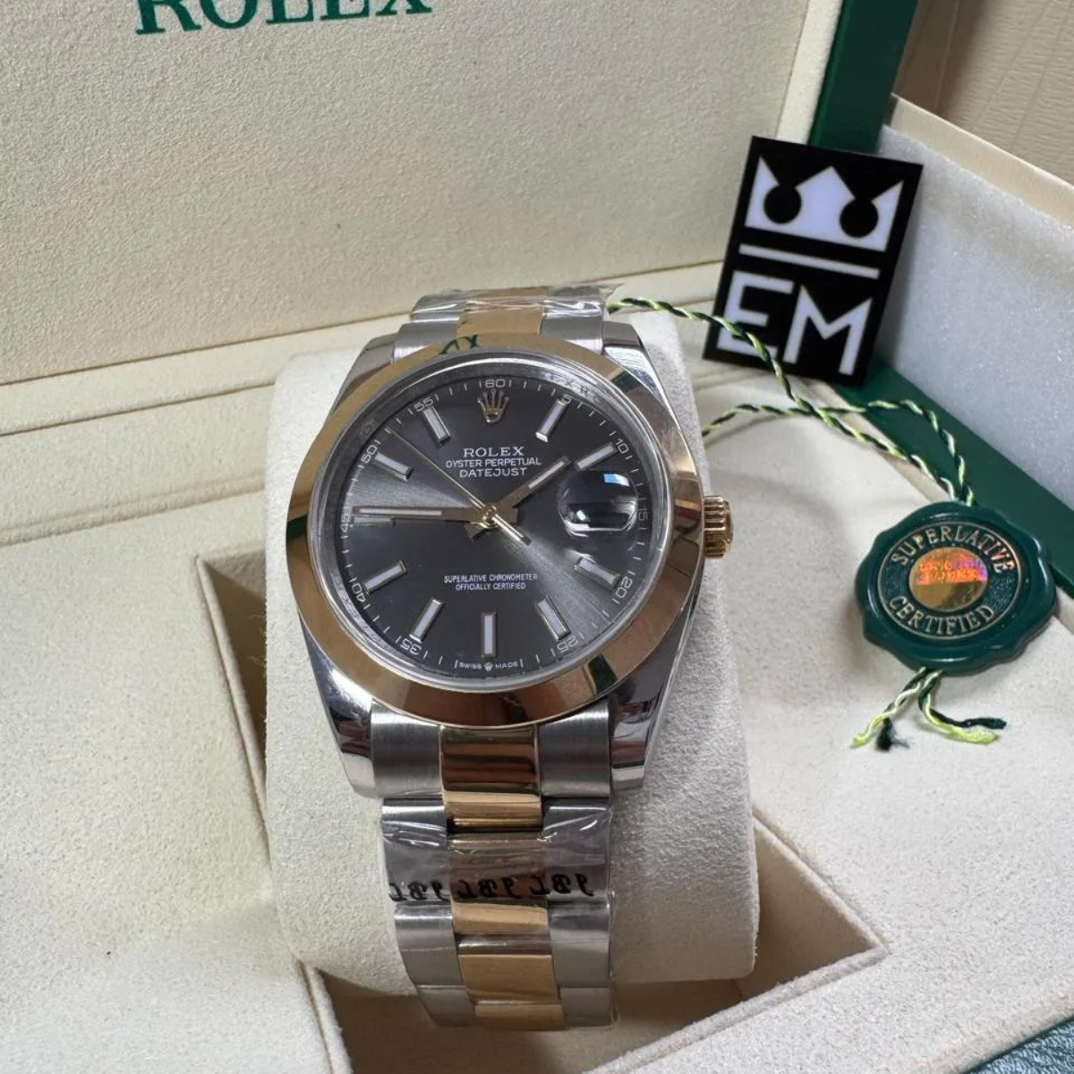 Rolex Datejust 41 – Graues Zifferblatt – Bicolor