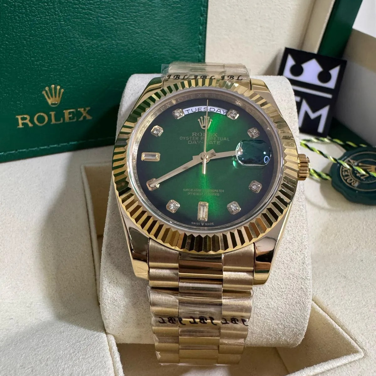Rolex Day-Date 36 Gelbgold – Grünes Zifferblatt