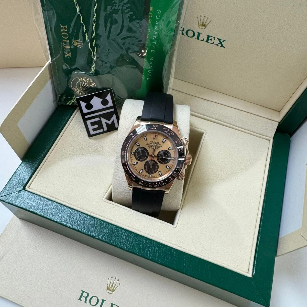 Rolex Daytona – Champagnerfarbenes Zifferblatt – Oysterflex