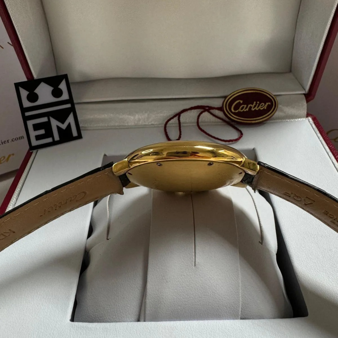 Cartier Ballon Bleu Gold Automatik – Lederarmband Schwarz