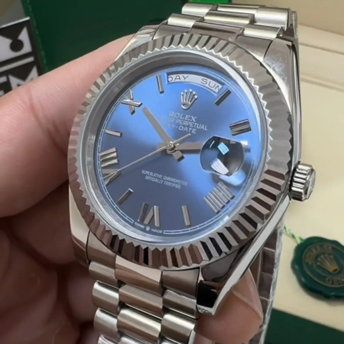 Rolex Day-Date 40 – Blaues Zifferblatt