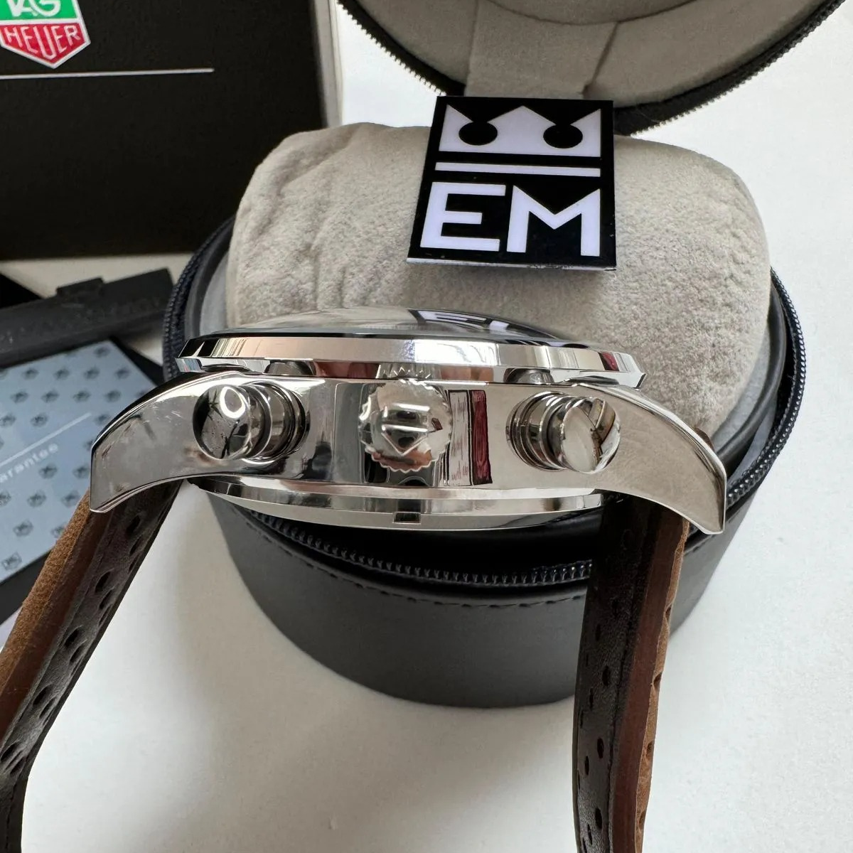 TAG Heuer Carrera Chronograph Klassisch Weiß Lederband