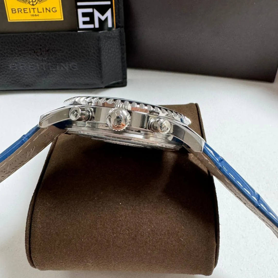 Breitling Navitimer Blau Leder