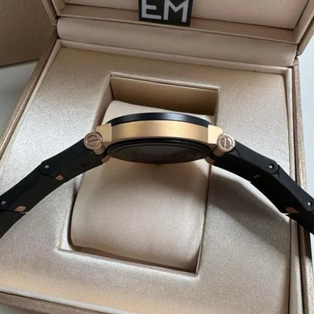 Bvlgari Aluminium Chronograph Schwarz/Rosegold