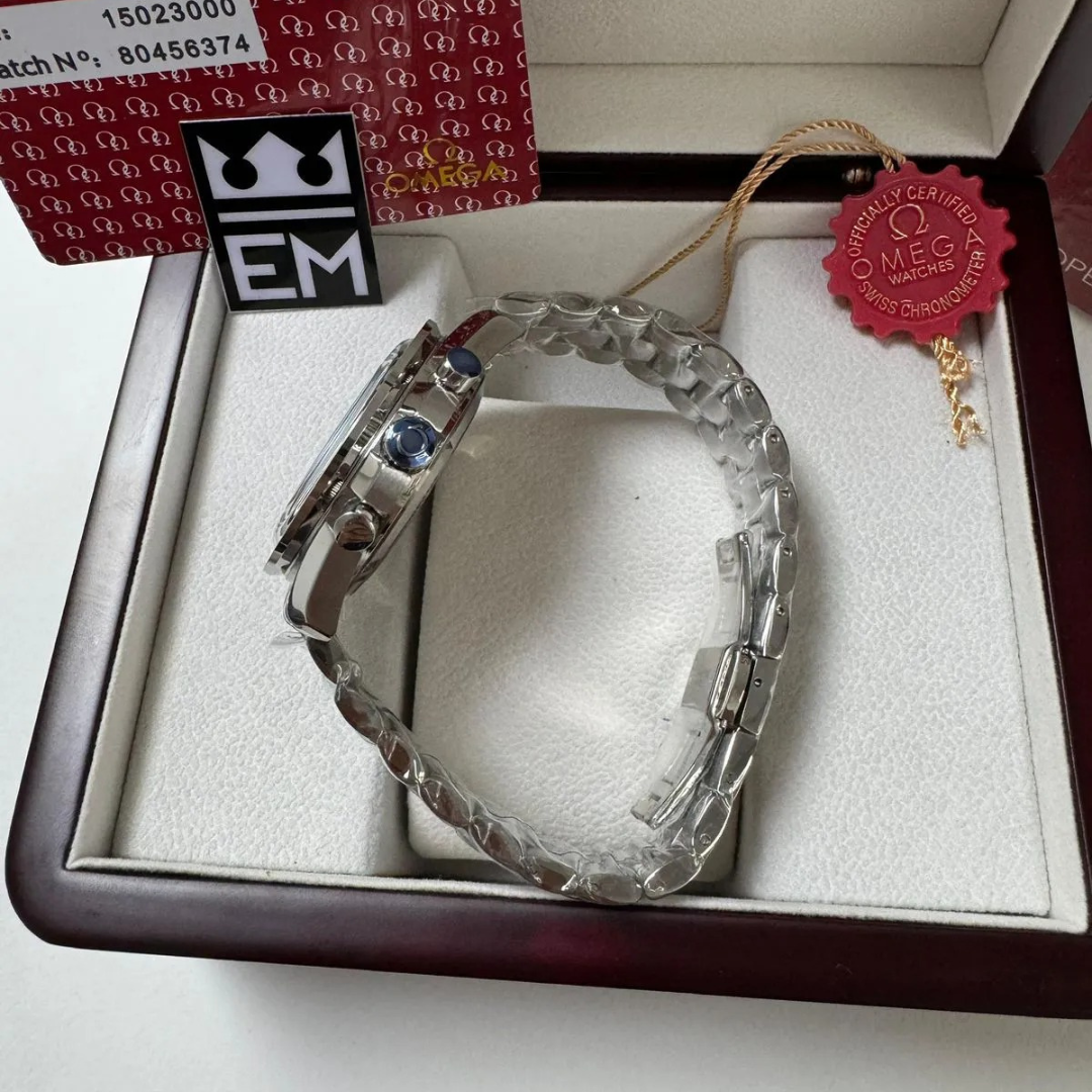 Omega Speedmaster „Co-Axial Master Chronometer“ – Weißes Zifferblatt | Edelstahlarmband