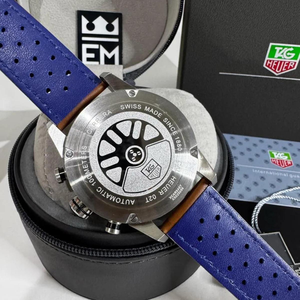 TAG Heuer Carrera Chronograph – Blau/Braun – Heuer 02 – 80 Stunden