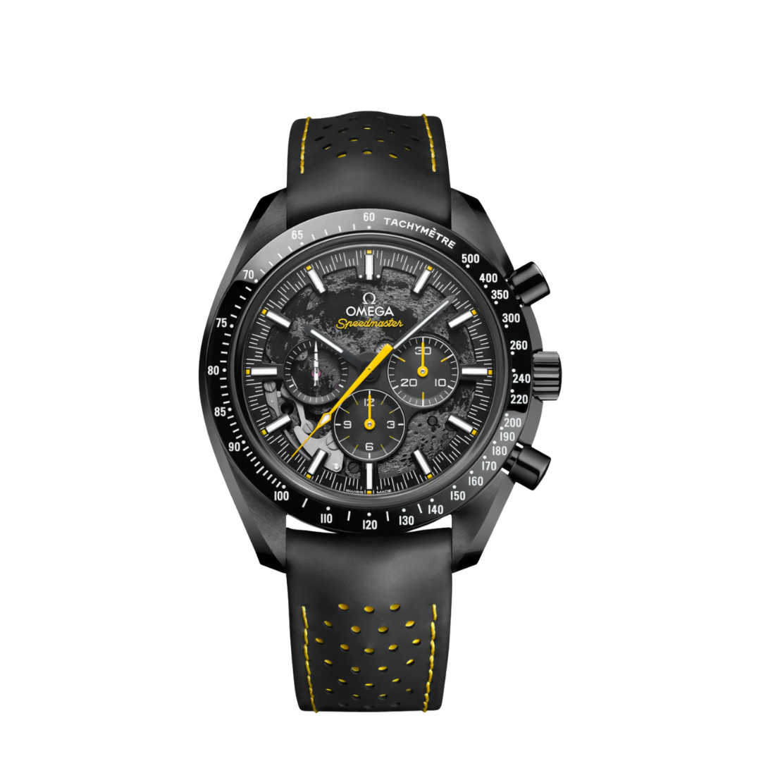 Omega Speedmaster Racing Co-Axial Chronograph Schwarz/Gelb – 44 mm Lederband Perforiert
