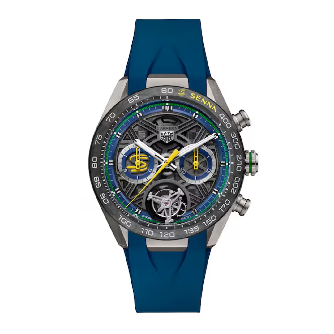 TAG Heuer Carrera Senna Skelett Tourbillon – Blau Gelb