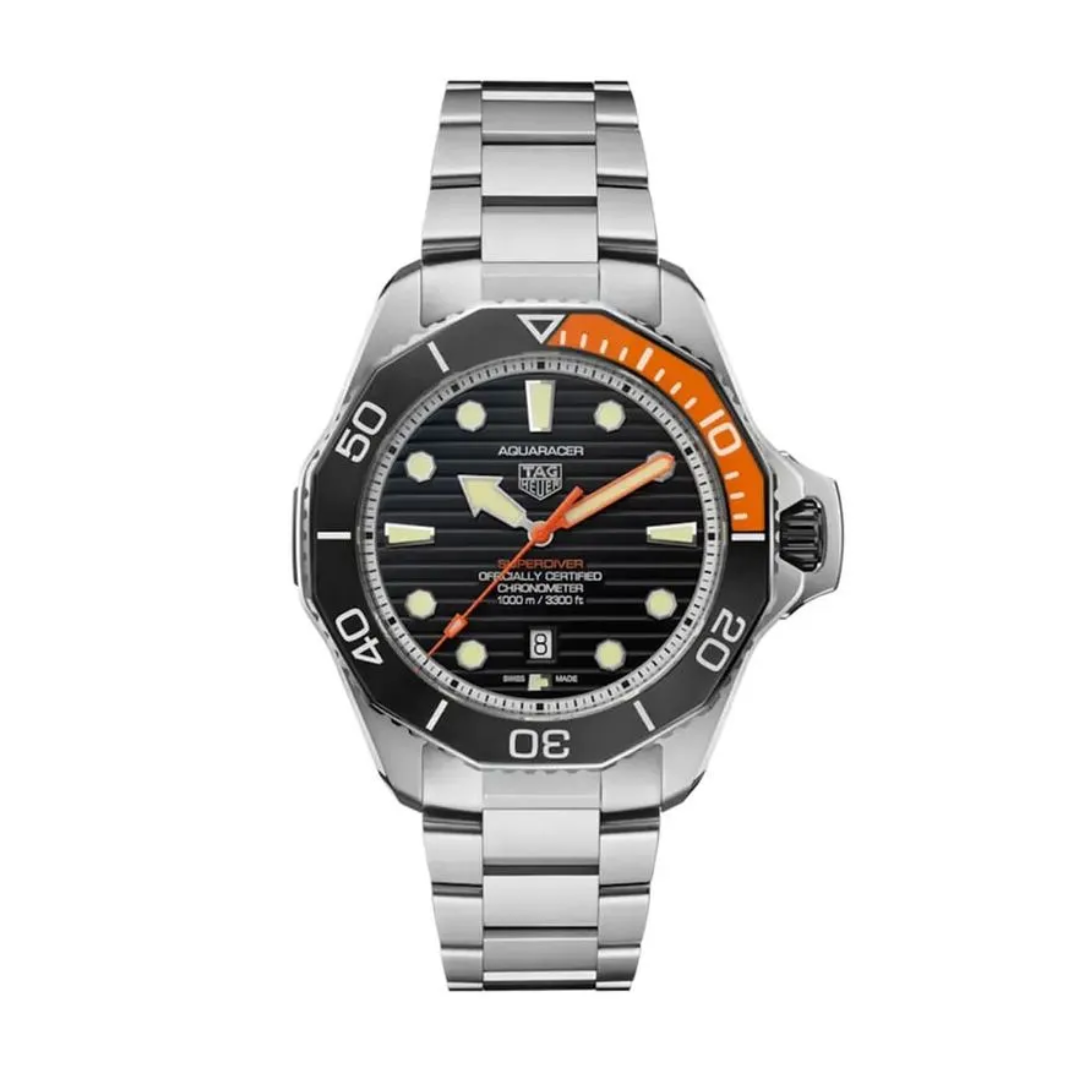 Tag Heuer Aquaracer – 43 mm – Schwarzes Zifferblatt – Stahlarmband