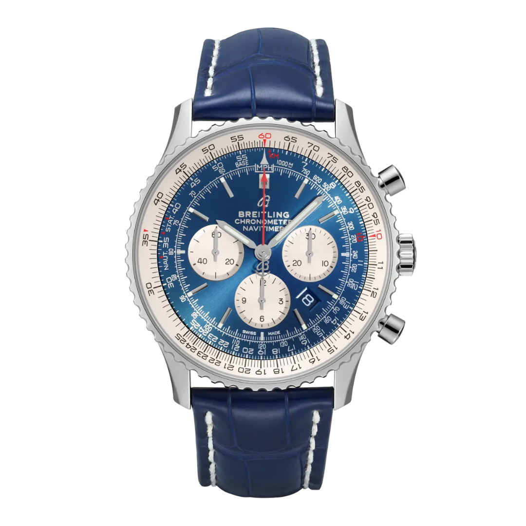 Breitling Navitimer Blau Leder