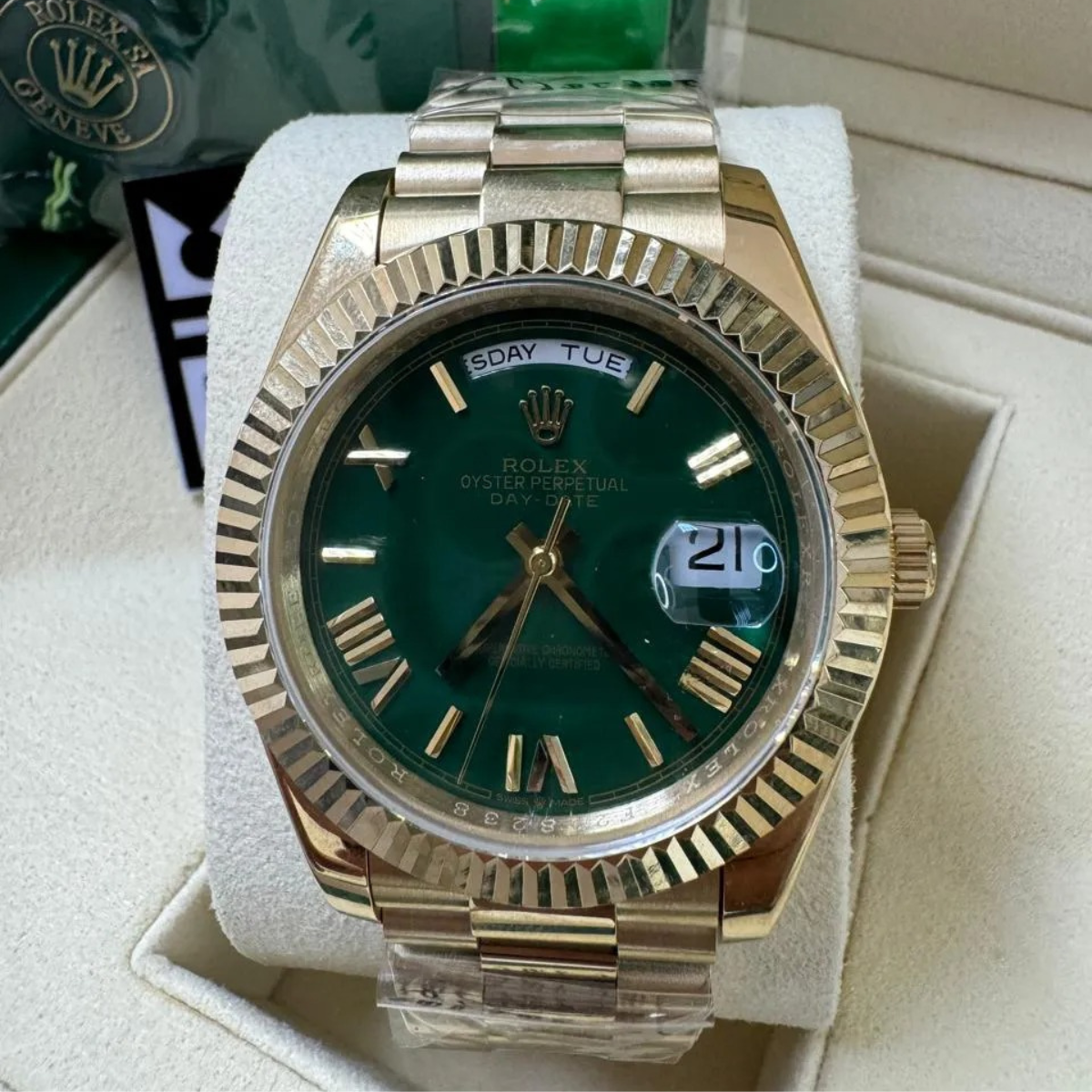 Rolex Day-Date 40 – Grünes Zifferblatt mit Römischen Indizes