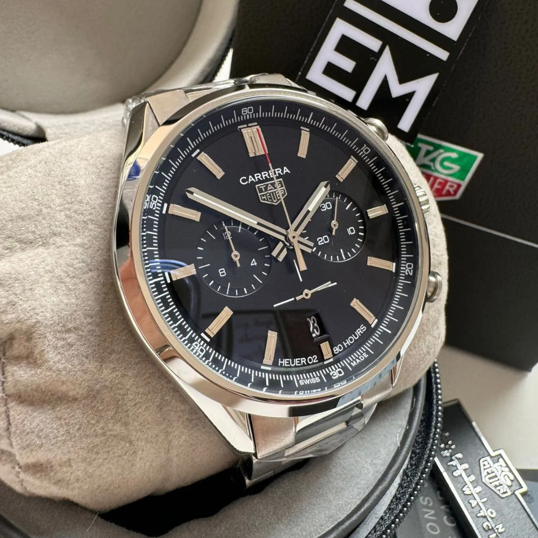 TAG Heuer Carrera Chronograph – Schwarz | Edelstahlarmband