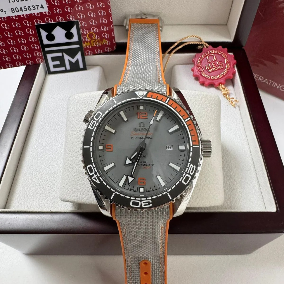 Omega Seamaster Planet Ocean „Co-Axial Chronometer“ – Grau/Orange | Professional Diver 600M