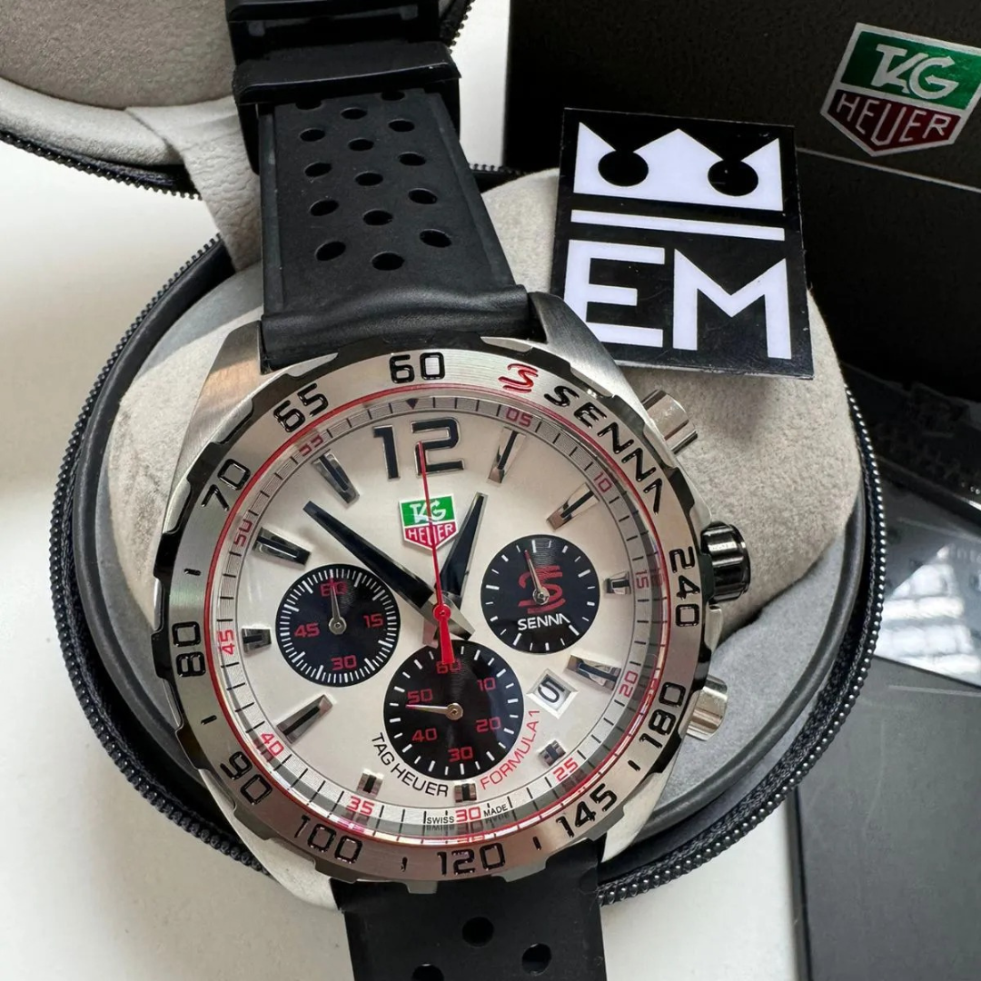 TAG Heuer Formula 1 Senna Edition – Silber/Schwarz | Sportarmband