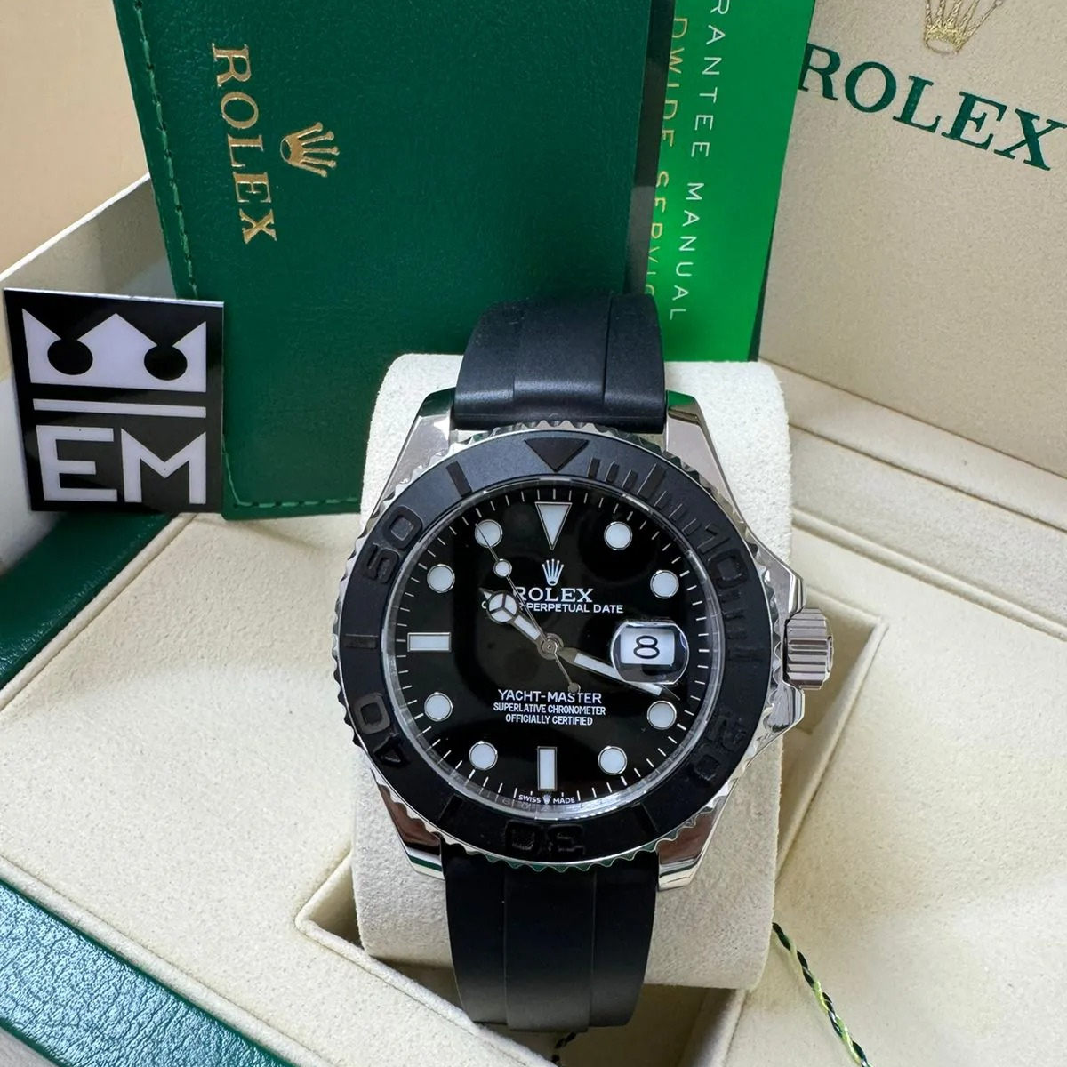 Rolex Yacht-Master 42 – Schwarzes Zifferblatt – Oysterflex