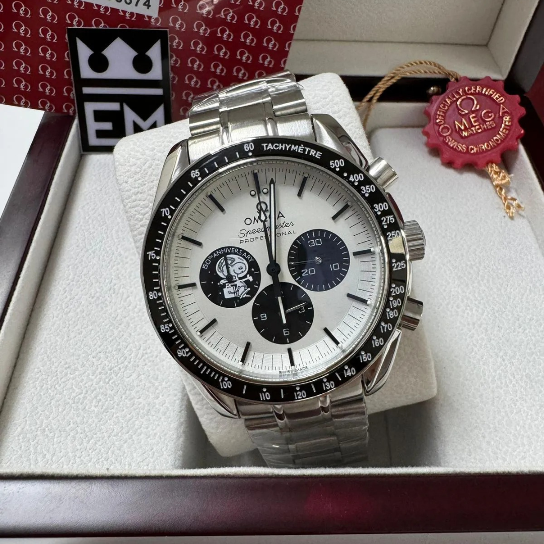Omega Speedmaster „Apollo 11 Anniversary Edition“ – Weißes Zifferblatt | Edelstahlarmband