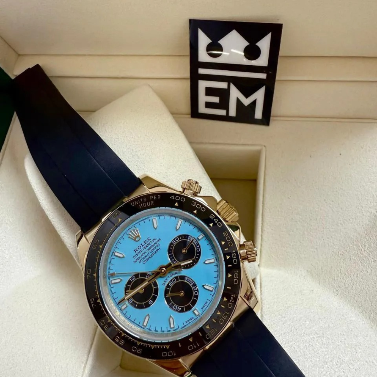 Rolex Daytona 126518 YG – Gelbgold – Türkisblaues Zifferblatt