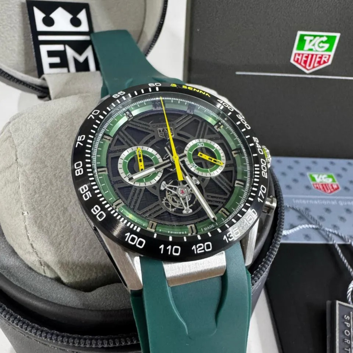 TAG Heuer Carrera Senna Skelett Tourbillon – Grün Gelb