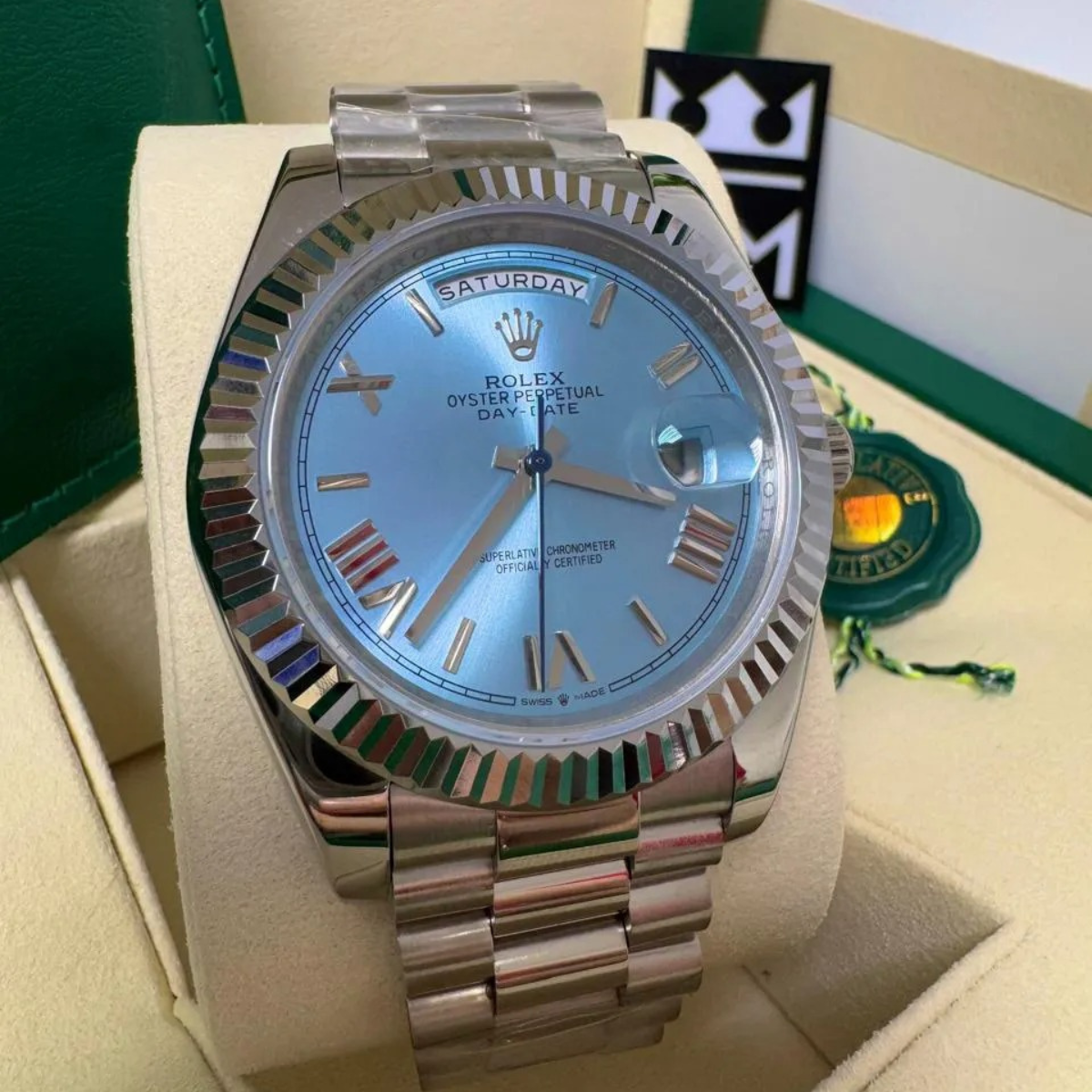 Rolex Day-Date 40 – Ice-Blaues Zifferblatt