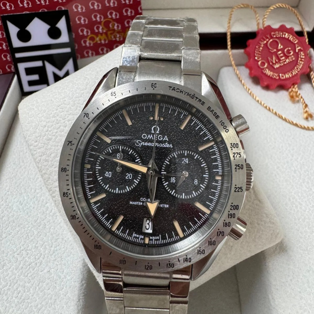 Omega Speedmaster Dunkler Vintage-Stahl