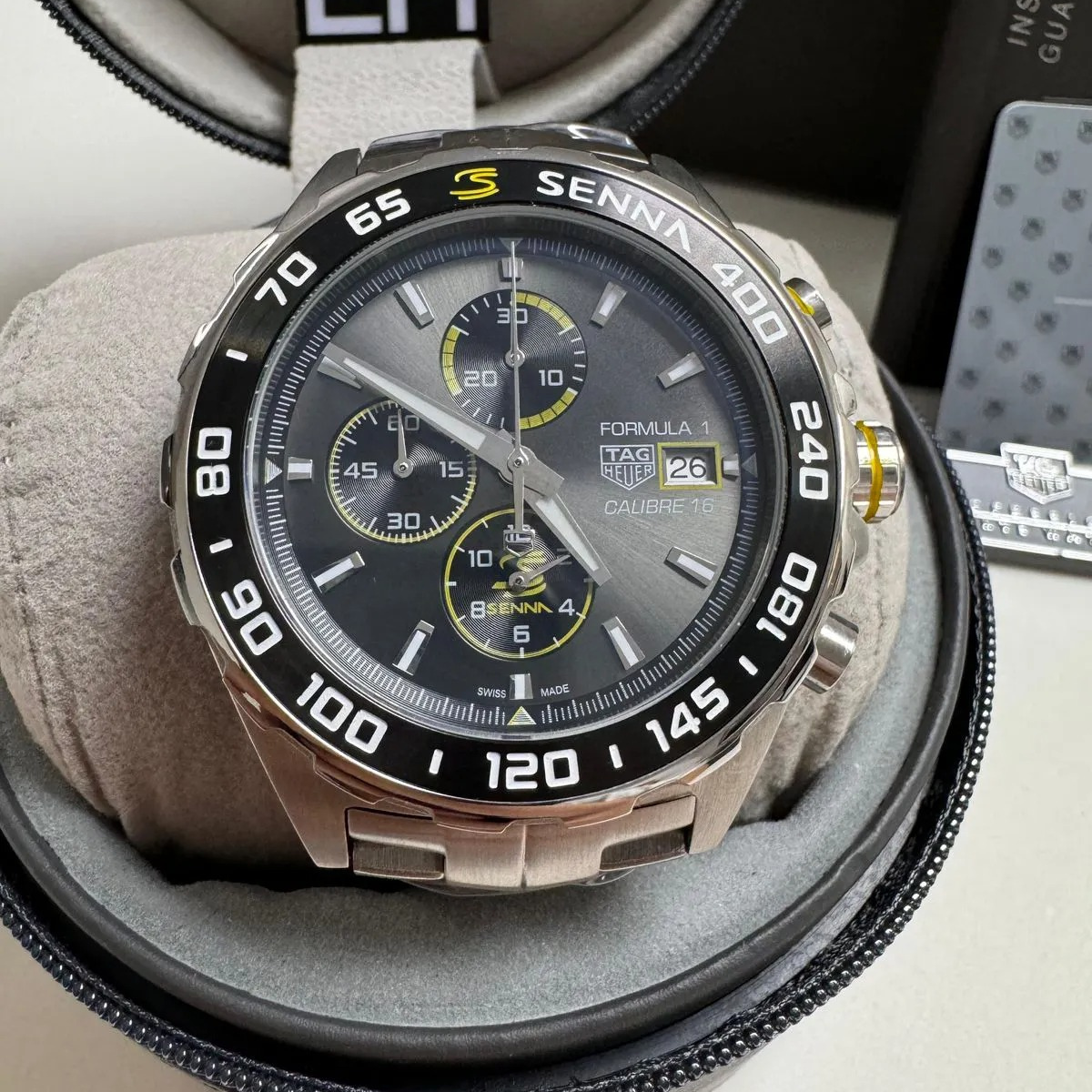 Tag Heuer Formula 1 Senna Chronograph Edelstahl Schwarz/Gelb – 44mm
