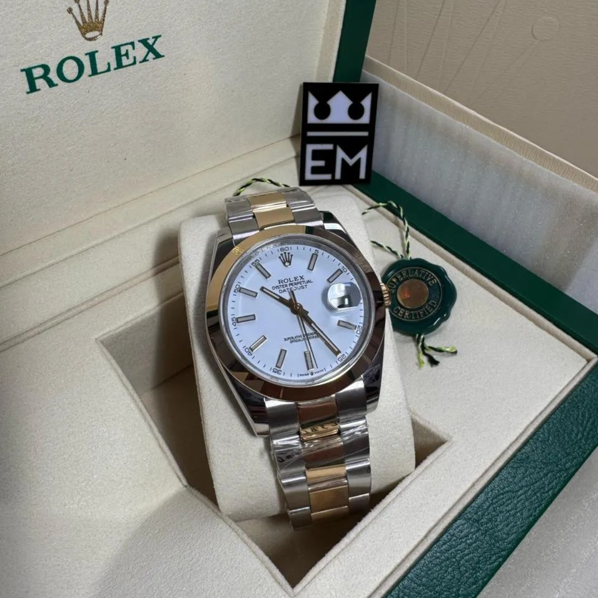 Rolex Datejust 41 – Weisses Zifferblatt – Rolesor