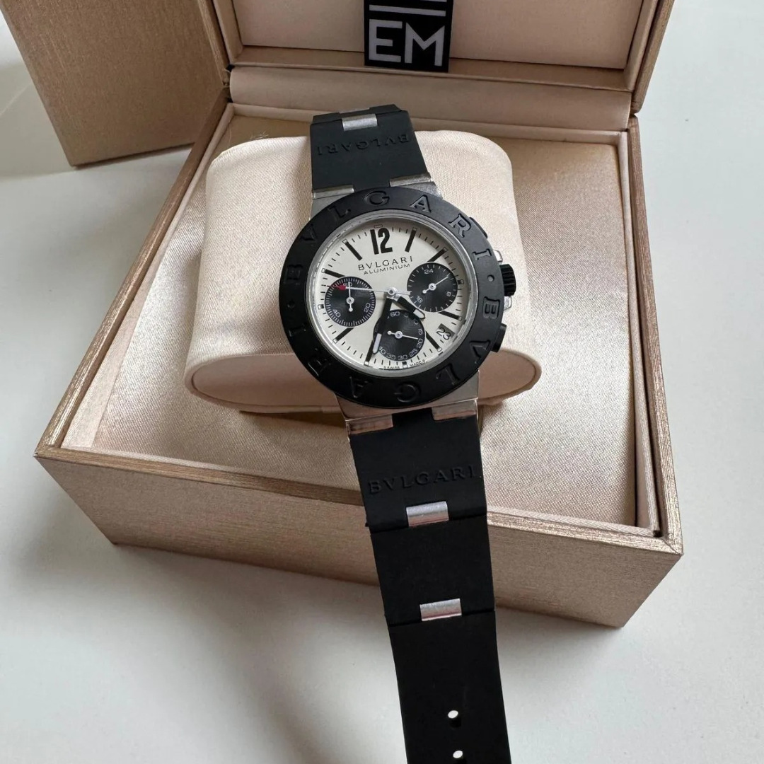Bvlgari Aluminium Chronograph Schwarz-Weiß