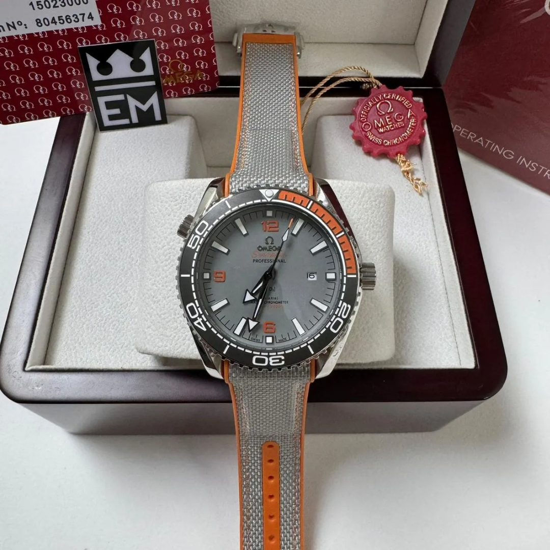 Omega Seamaster Planet Ocean „Co-Axial Chronometer“ – Grau/Orange | Professional Diver 600M