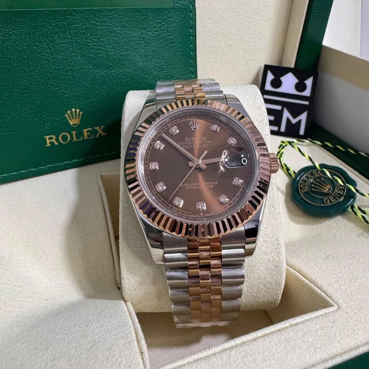 Rolex Datejust 41 – Braunes Zifferblatt mit Diamanten