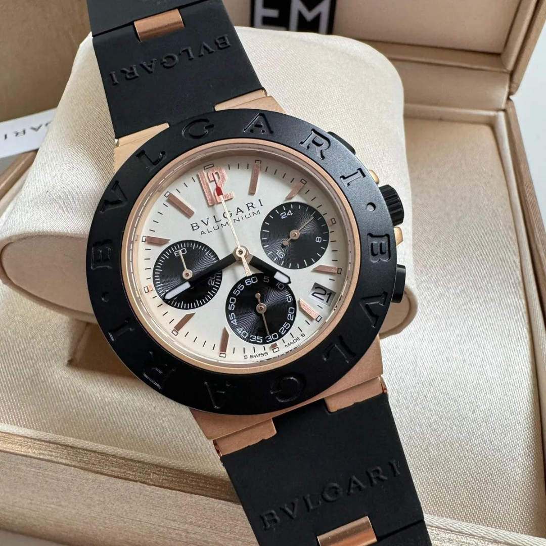 Bvlgari Aluminium Chronograph Creme
