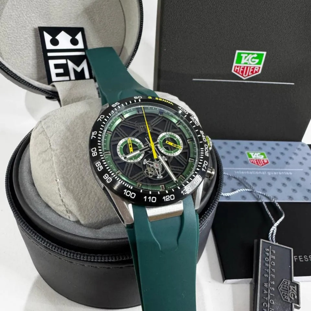 TAG Heuer Carrera Senna Skelett Tourbillon – Grün Gelb