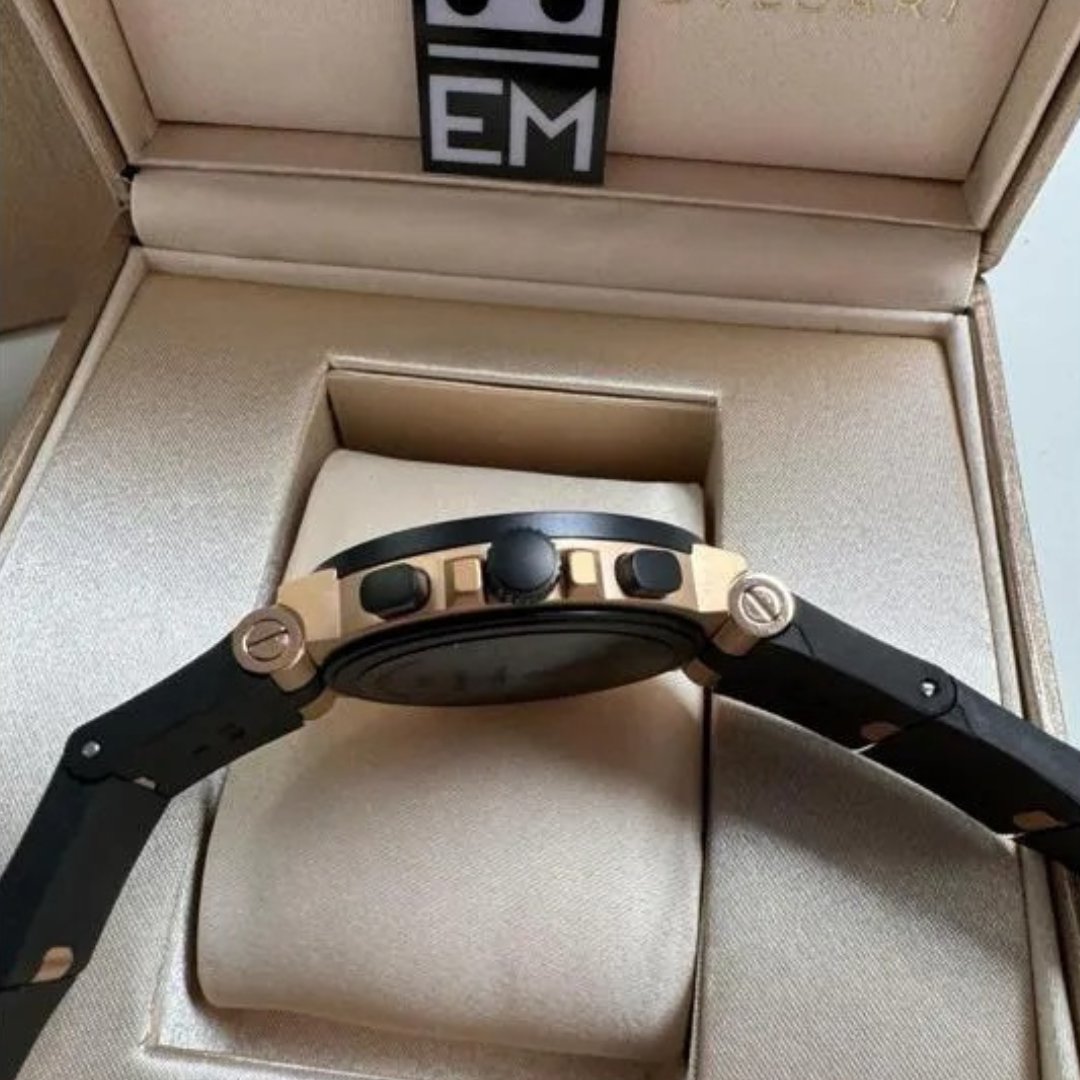 Bvlgari Aluminium Chronograph Schwarz/Rosegold