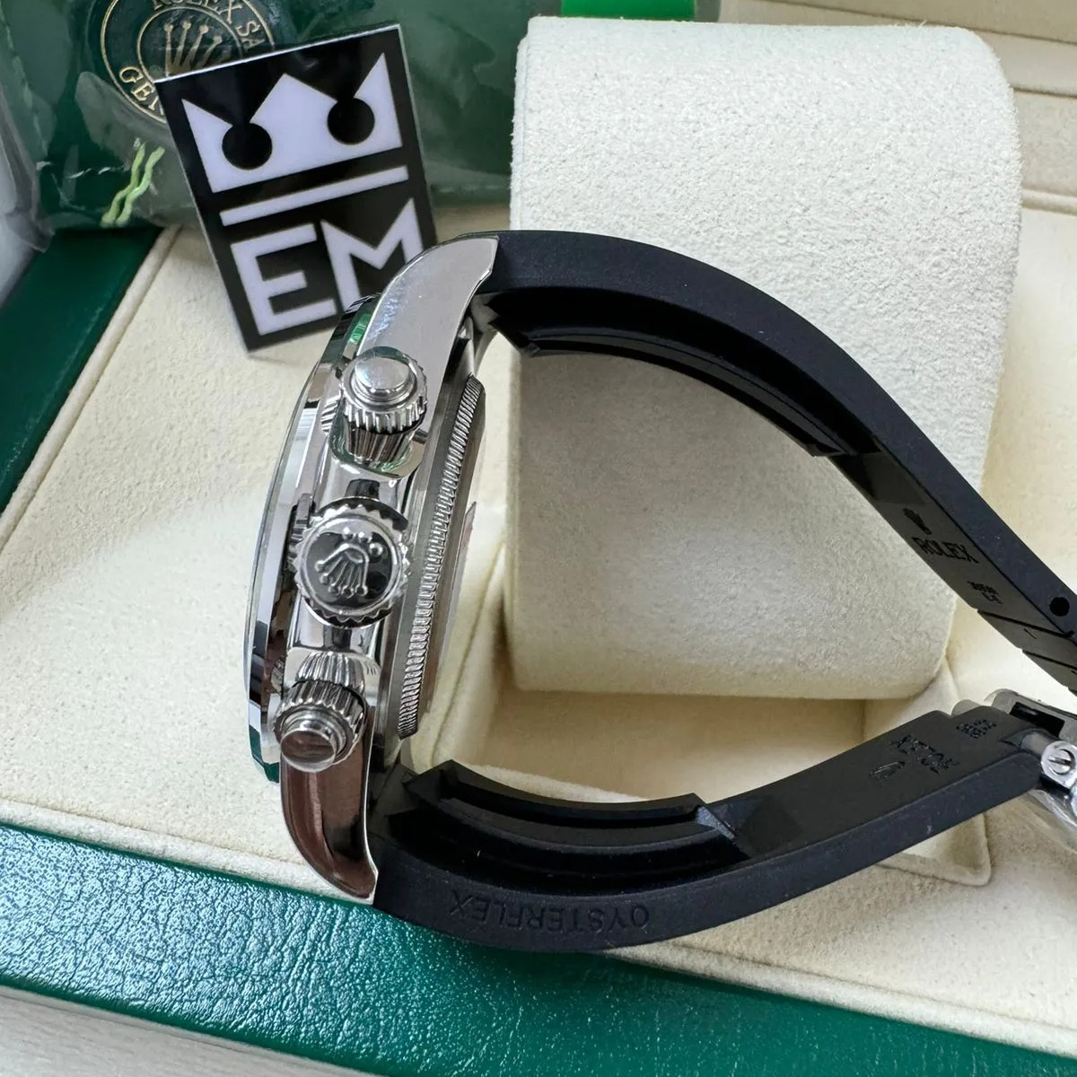 Rolex Daytona – Silbernes Zifferblatt – Oysterflex