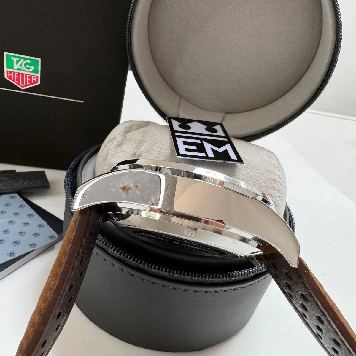 TAG Heuer Carrera Chronograph Klassisch Weiß Lederband
