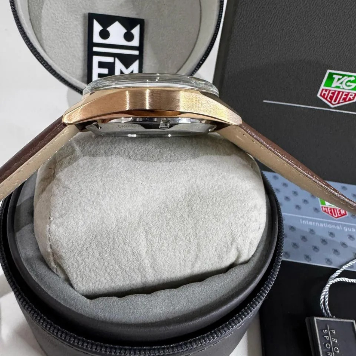 TAG Heuer Carrera Chronosprint – Silber/Rot – Braun Lederband