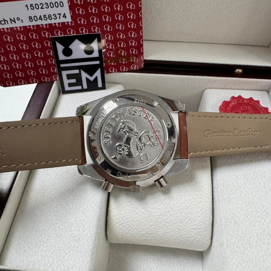 Omega Speedmaster Co-Axial Chronograph Grau/Orange – 42 mm Braun-Lederband