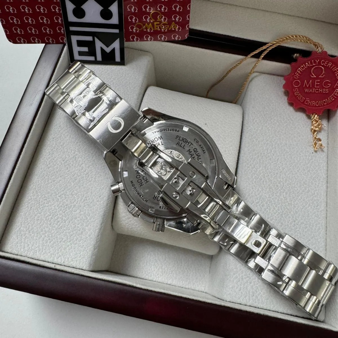 Omega Speedmaster Co-Axial Weiß/Schwarz – 42 mm Lederband